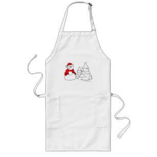 Snögubbe Helgdag Apron Långt Förkläde