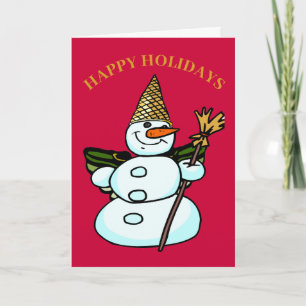 Snögubbe Helgdag Card, lägg till text Helgkort