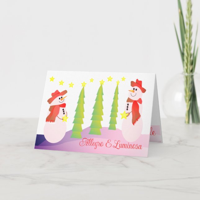 Snögubbe Helgdag formaterad Helgkort (Framsida)