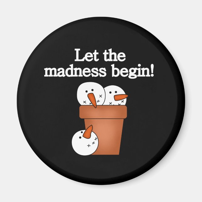 Snögubbe Helgdag Galenhet Magnet (Framsidan)