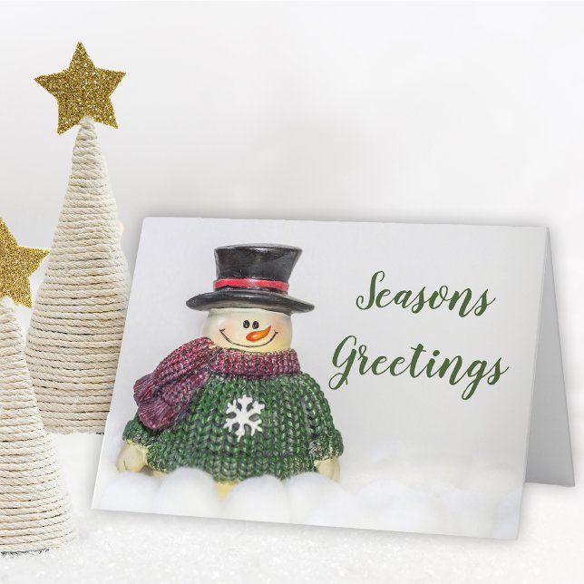 Snögubbe Helgdag Helgkort (Season's Greetings Snowman Holiday Card.)