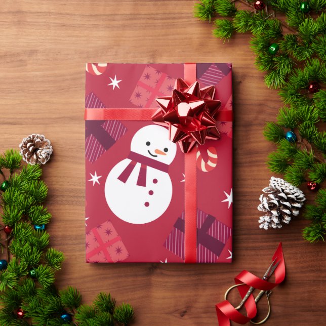 Snögubbe Helgdag julgåva Presentpapper (Julgåva)