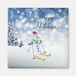Snögubbe Helgdag julgranen Magnet