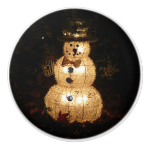 Snögubbe Helgdag Light Visning Knopp