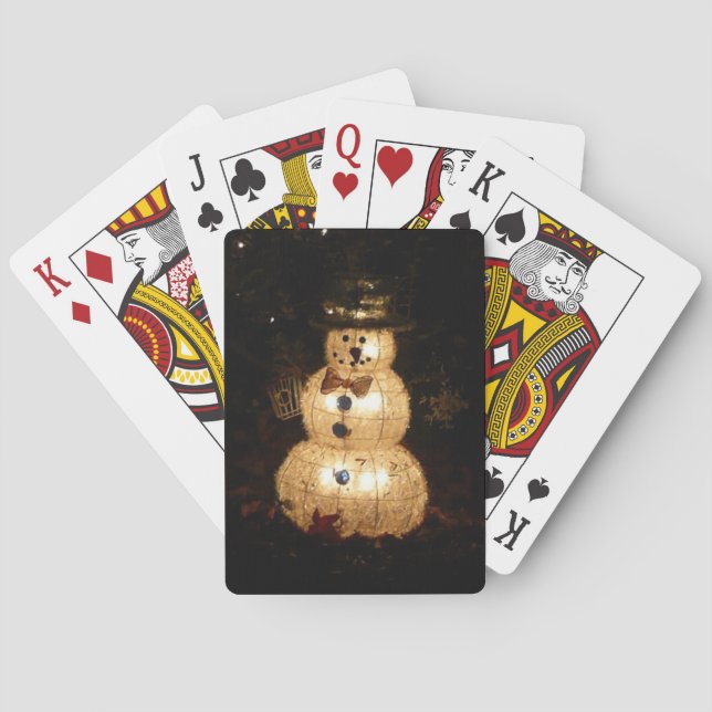 Snögubbe Helgdag Light Visning Spel Kort (Baksidan)
