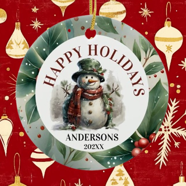 Snögubbe Helgdag, Önskemål Julgransprydnad Keramik (Celebrate the season with Brett's Snowman Holiday Ornament, a heartfelt keepsake )