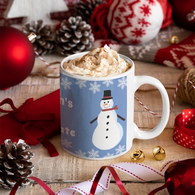 Snögubbe Hett Chocolate-Personlig Kaffemugg (Skapare uppladdad)