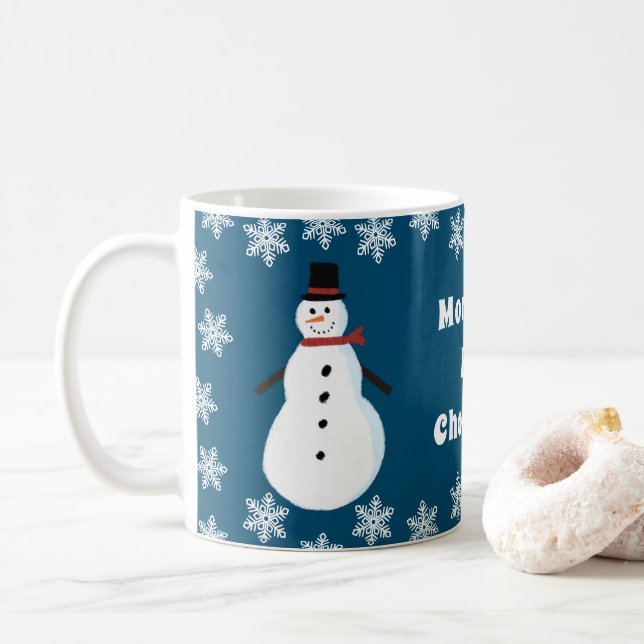 Snögubbe Hett Chocolate-Personlig Kaffemugg (Med munk)