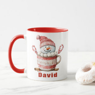 Snögubbe Hett Kakaojulen Candy cane marmallow Mugg