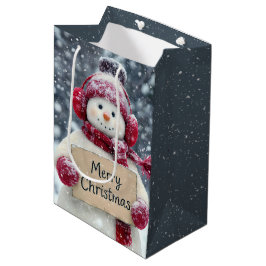 Snögubbe Holding a God jul Sign