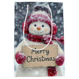 Snögubbe Holding a God jul Sign