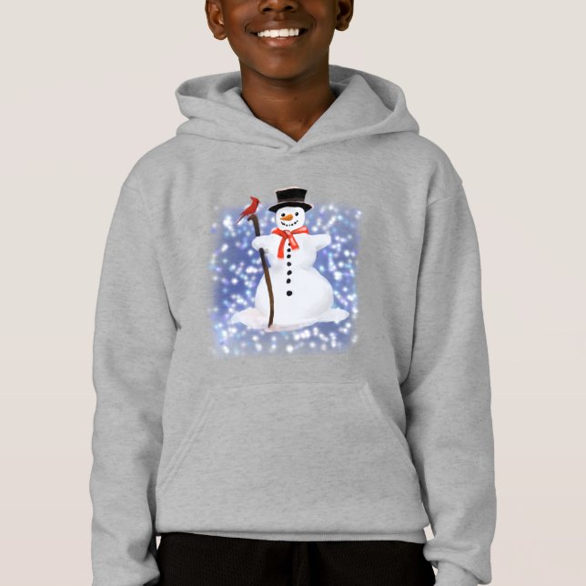 Snögubbe hoodie t shirt (Framsida)