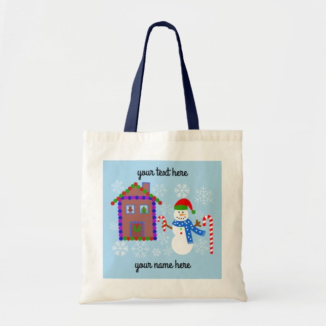 Snögubbe & House #1 Tote Bag Tygkasse (Framsidan)