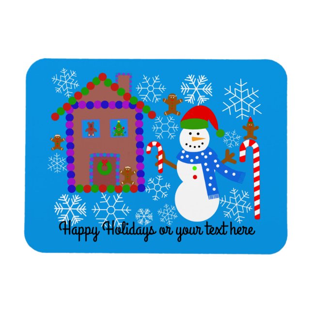 Snögubbe & House #2 Magnet (Horisontell)