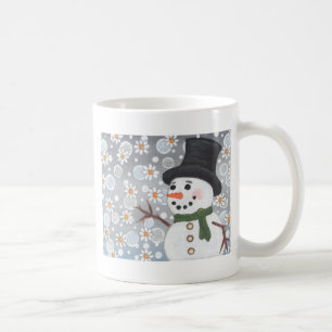 Snögubbe i en Snowstorm Kaffemugg