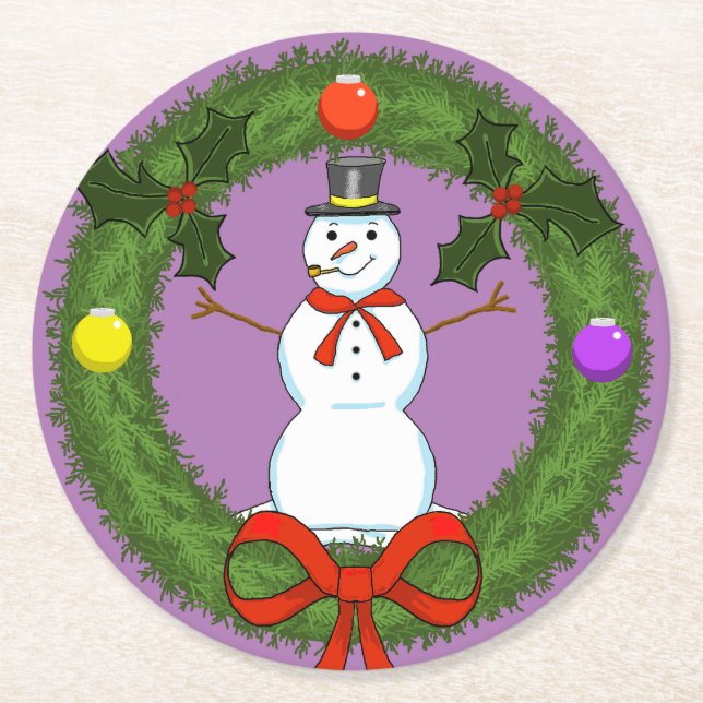 Snögubbe i Helgdag för andning Underlägg (Framsidan)