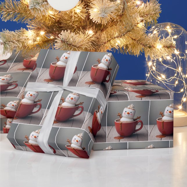 Snögubbe I Hett Chocolate Presentpapper (Helgdagar)