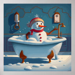 Snögubbe i Jacuzzi Poster