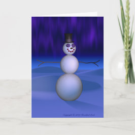 Snögubbe i natt helgkort