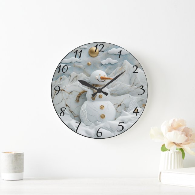 Snögubbe i Santa's Village Stor Klocka (Hem)