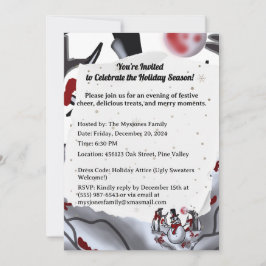 Snögubbe i Skogen i Creepy Helgdag Inbjudningar