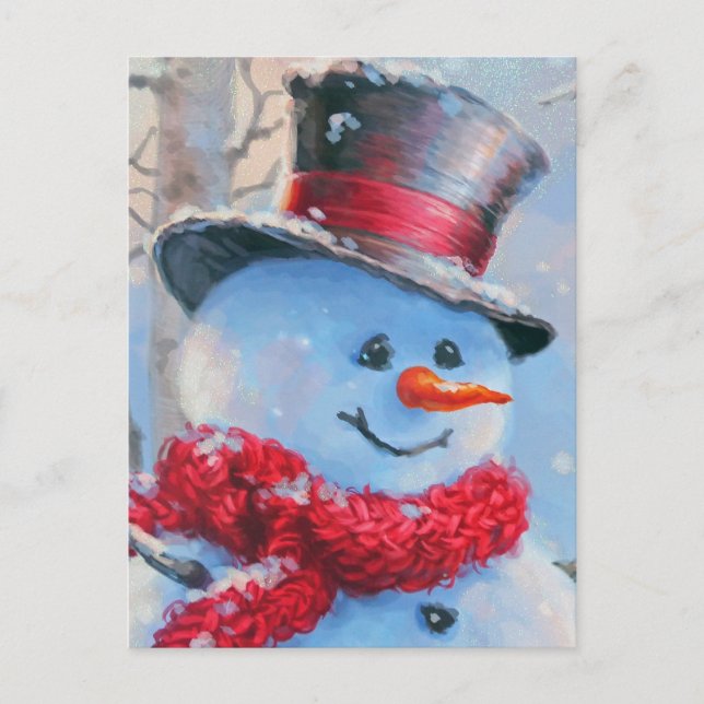 SNÖGUBBE i SKOGEN Vykort (Framsida)