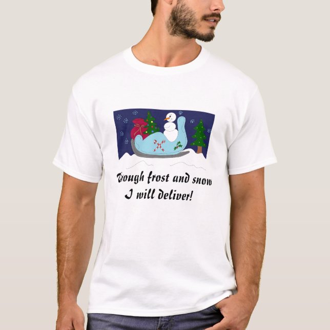 Snögubbe i Sleigh Tee Shirt (Framsida)