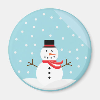 Snögubbe i Snö Globe Magnet - Anpassat