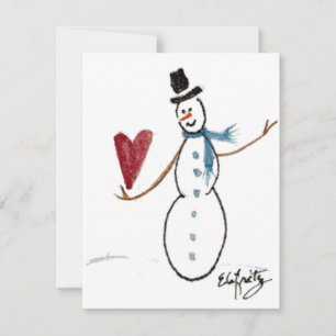 Snögubbe i TopHat Dances med Red Heart Helgdag Julkort