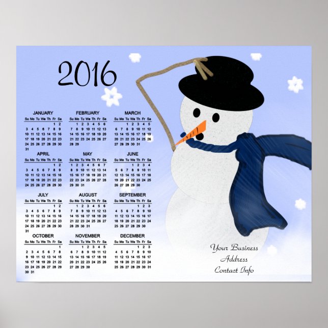 Snögubbe i Vind Business Promo 2016 Calendar Poster (Framsidan)
