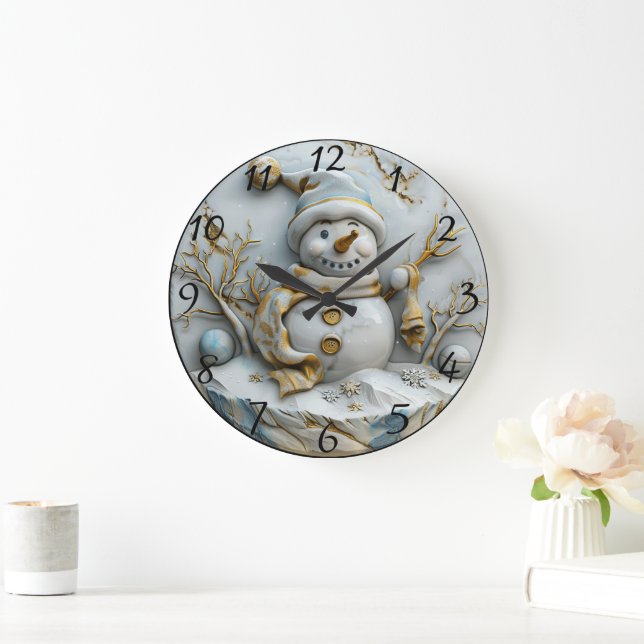Snögubbe i Winter Wonderland Stor Klocka (Hem)