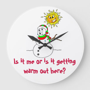Snögubbe Joke blir varmare här ute Stor Klocka