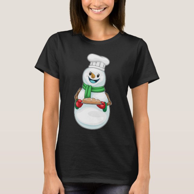 Snögubbe jul Baker T Shirt (Framsida)