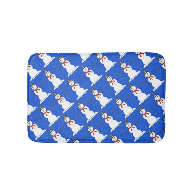 Snögubbe jul Bath Mat Badrumsmatta (Framsidan)