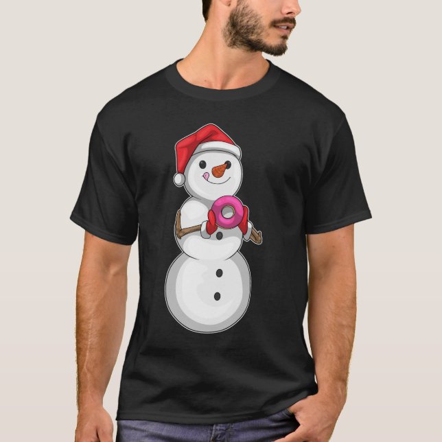 Snögubbe jul Donut T Shirt (Framsida)