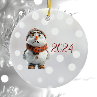 Snögubbe jul Elf Ceramic Ornament