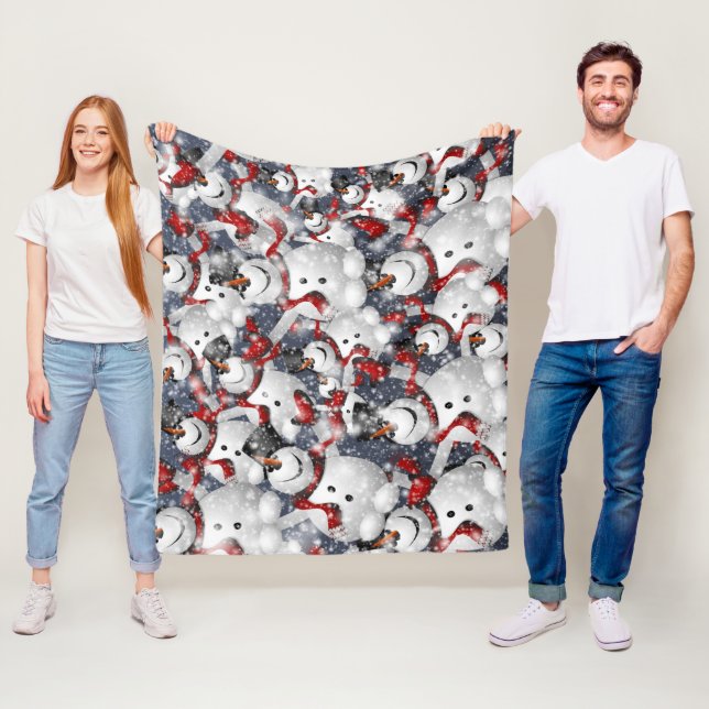 Snögubbe jul  fleecefilt (På plats)