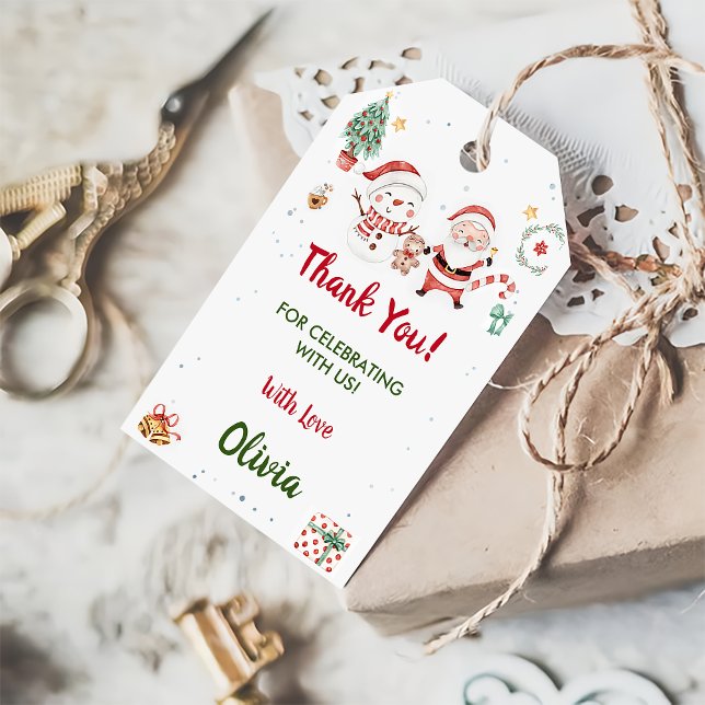 Snögubbe jul Helgdag Presentetikett (Skapare uppladdad)