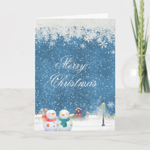 Snögubbe jul helgkort