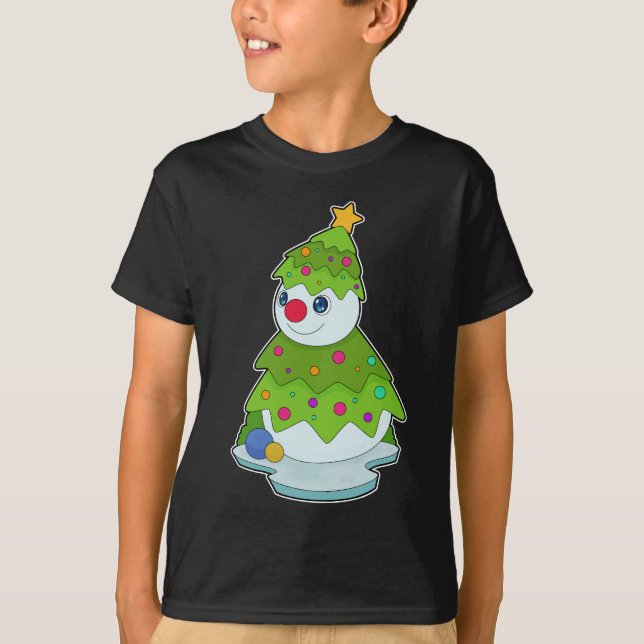 Snögubbe jul Julgran T Shirt (Framsida)