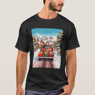 Snögubbe jul Jultomten Red Lastbil Julafton Vibes T Shirt