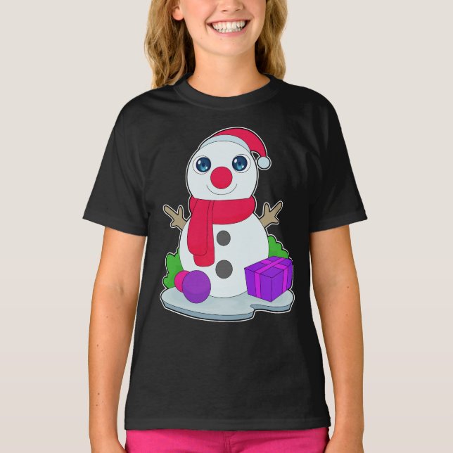 Snögubbe jul Paket T Shirt (Framsida)