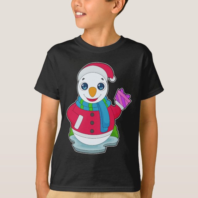 Snögubbe jul Paket T Shirt (Framsida)