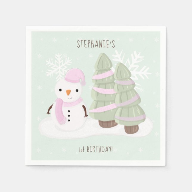 Snögubbe jul pappersservett (Framsidan)