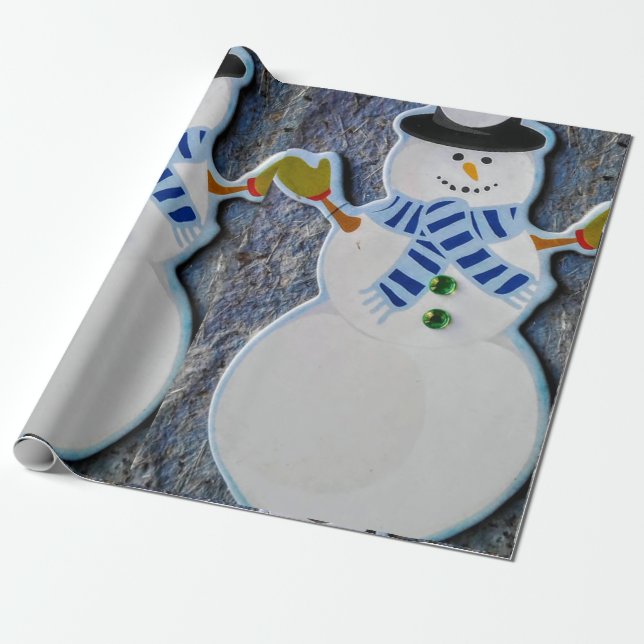 Snögubbe jul presentpapper (Utrullad)