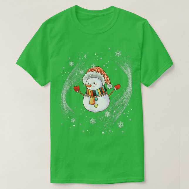 Snögubbe jul Swirling Snö Winter T Shirt (Design framsida)