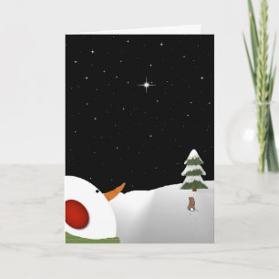 Snögubbe jul till minne av hälsningskort helgkort