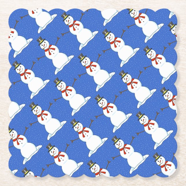 Snögubbe jul-Underläggen Underlägg Papper (Framsida)