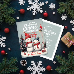 Snögubbe jul, Vintage, Party Inbjudningar