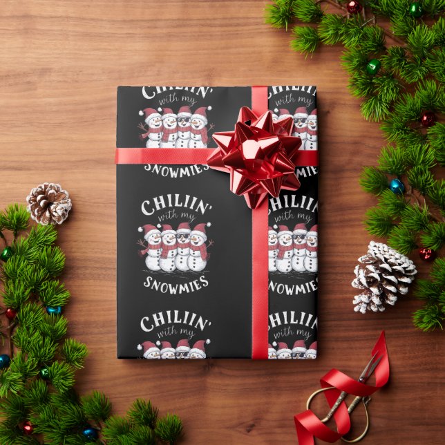 Snögubbe julchillin med mina snutar presentpapper (Julgåva)
